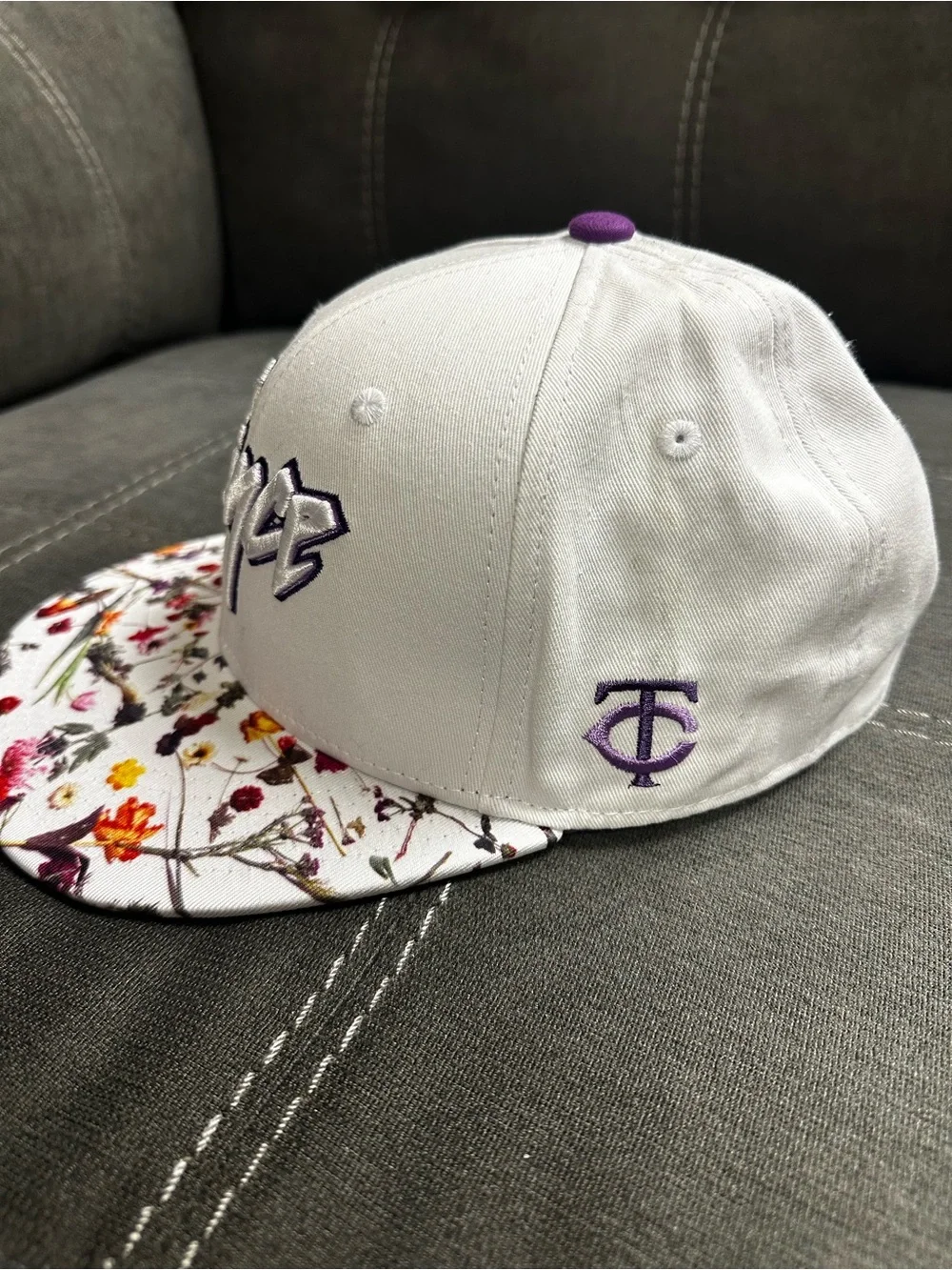 Prince Night Purple Rain Floral Brim Snapback MN Twins Stadium Giveaway 2021